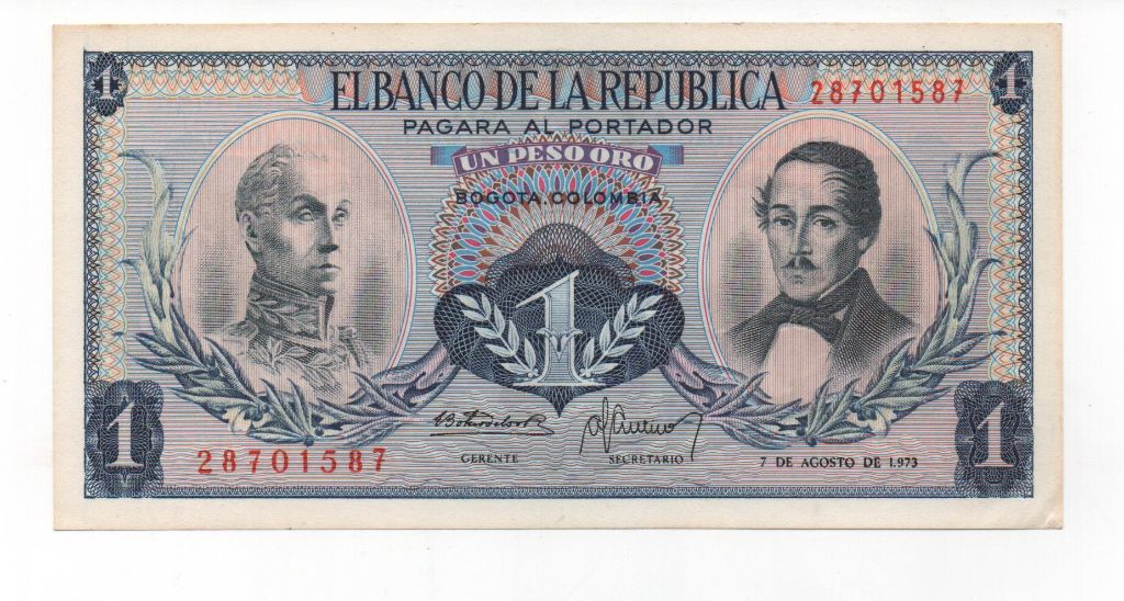 COLOMBIA DEL AÑO 1973 DE 1 PESO